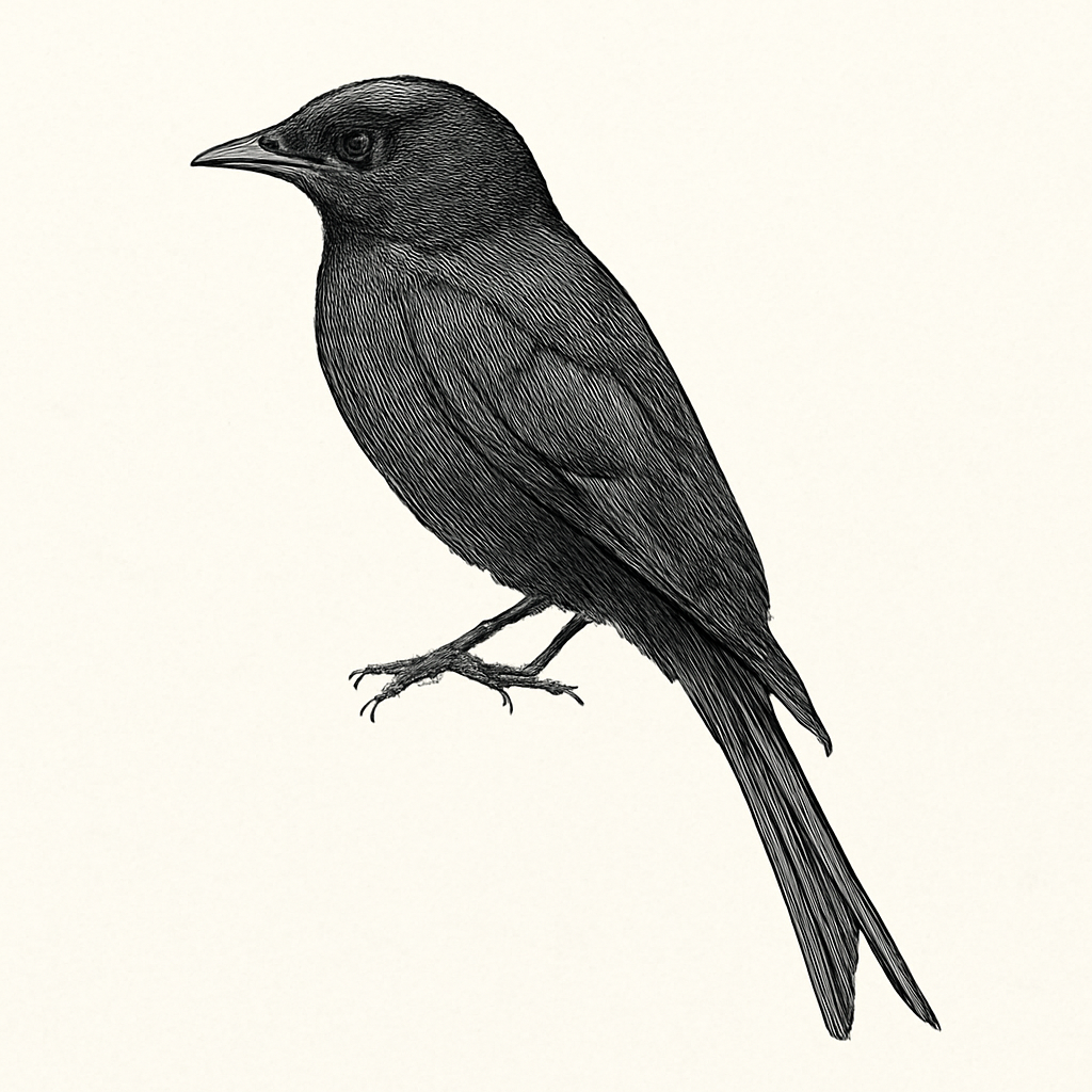 Aldabra Drongo illustration