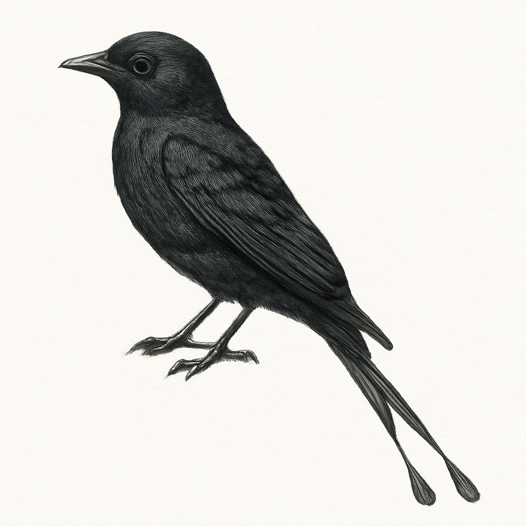 Illustration von Spateldrongo