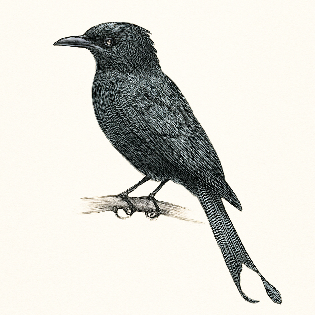 Illustration von Flaggendrongo