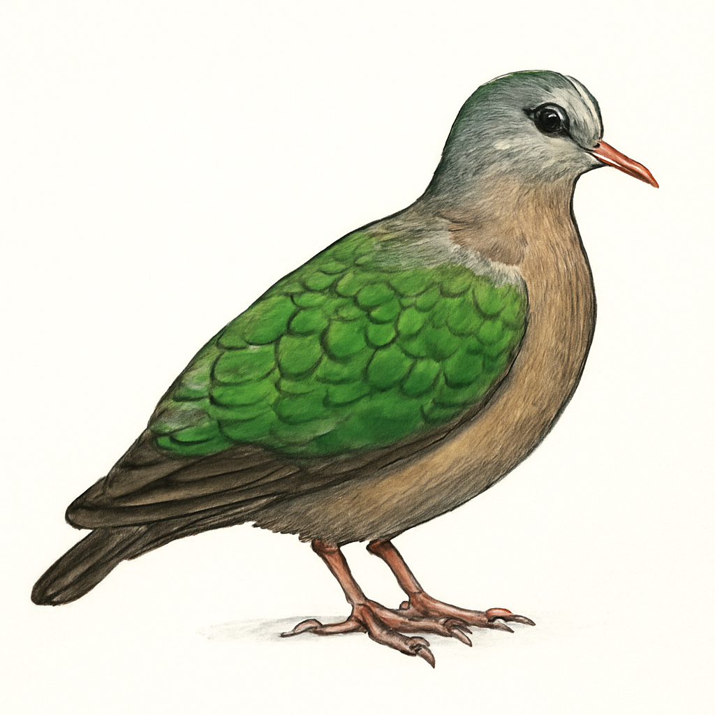 Asian Emerald Dove illustration