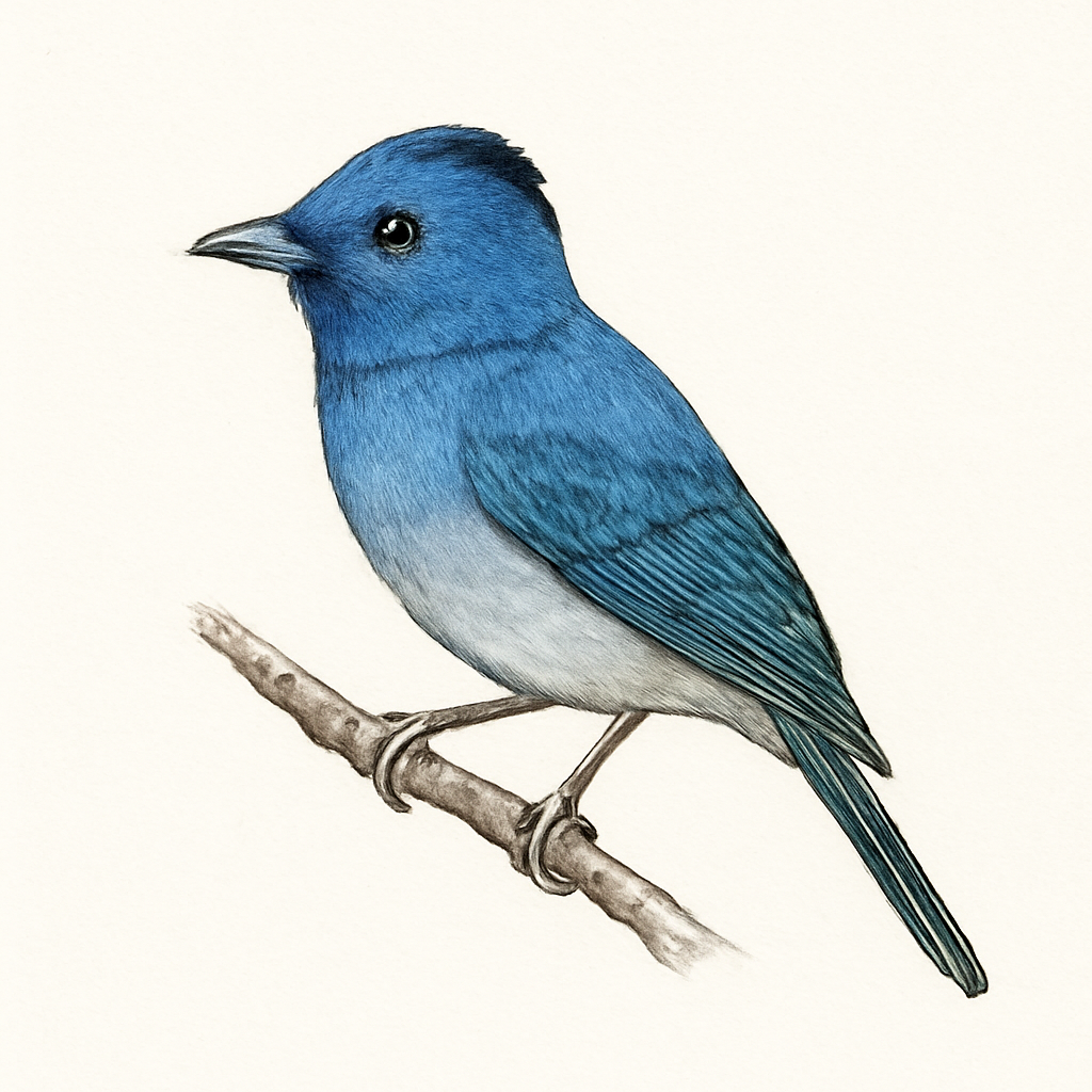 Illustratie van Zwartnekmonarch