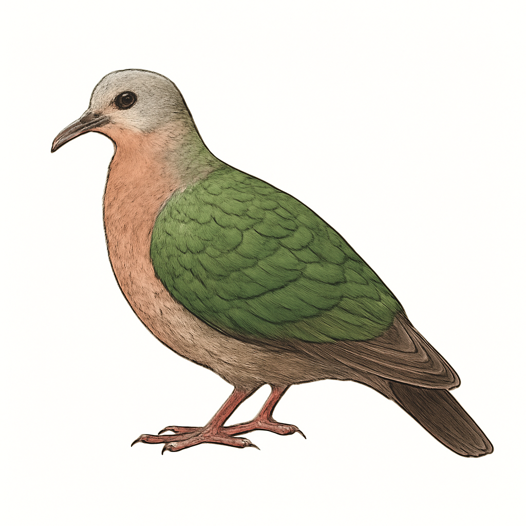 Ilustración de Palomita Esmeralda Cabeciparda