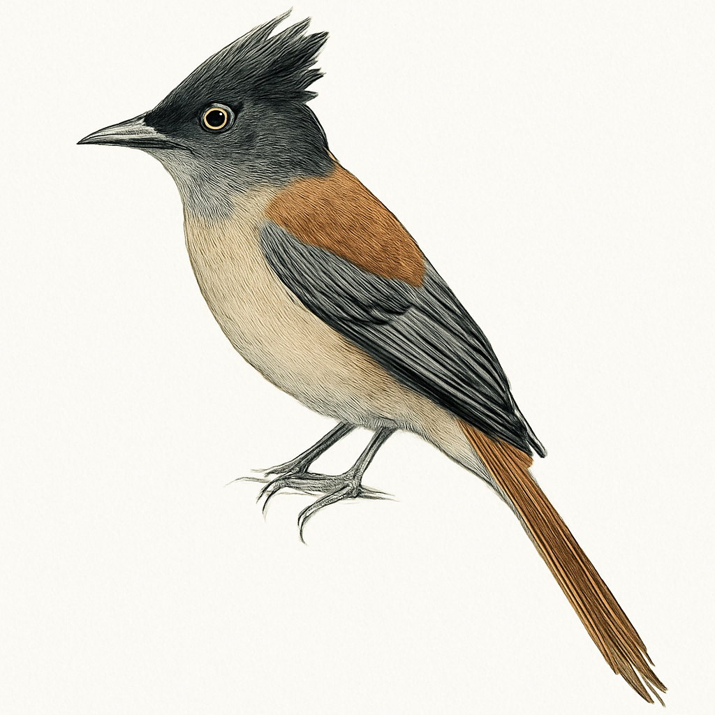 Ilustração de amur paradise-flycatcher