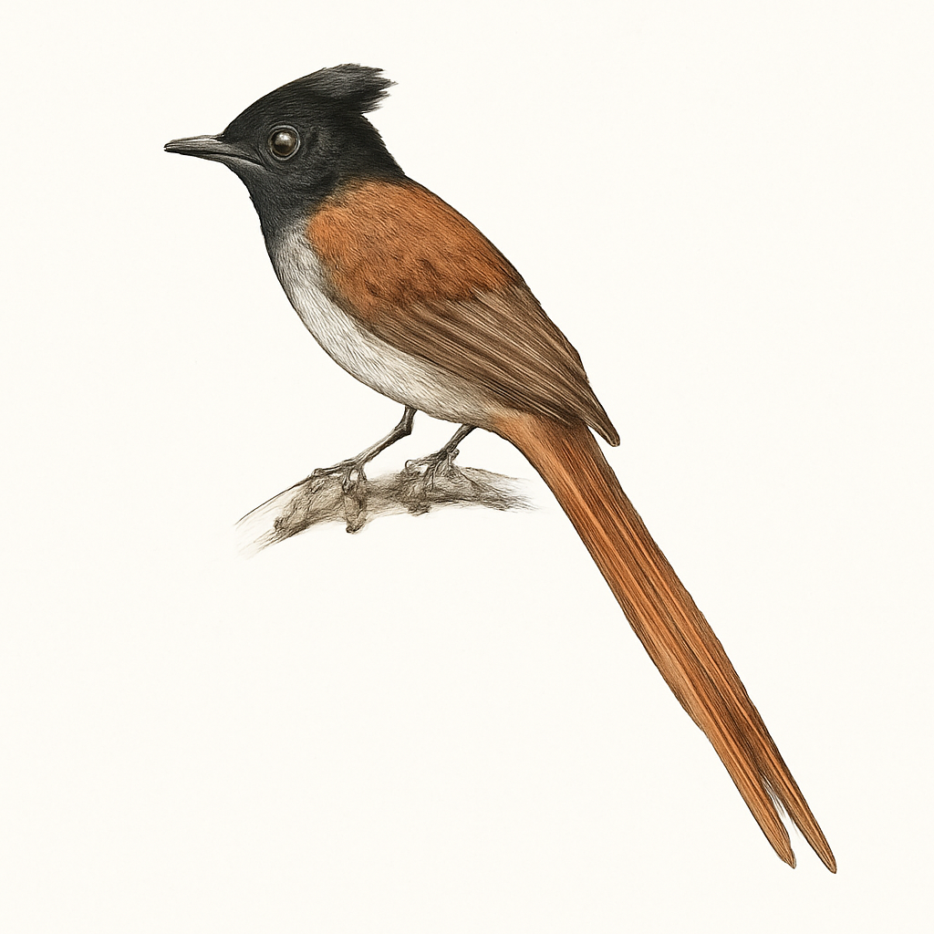 Illustratie van Orientaalse paradijsmonarch