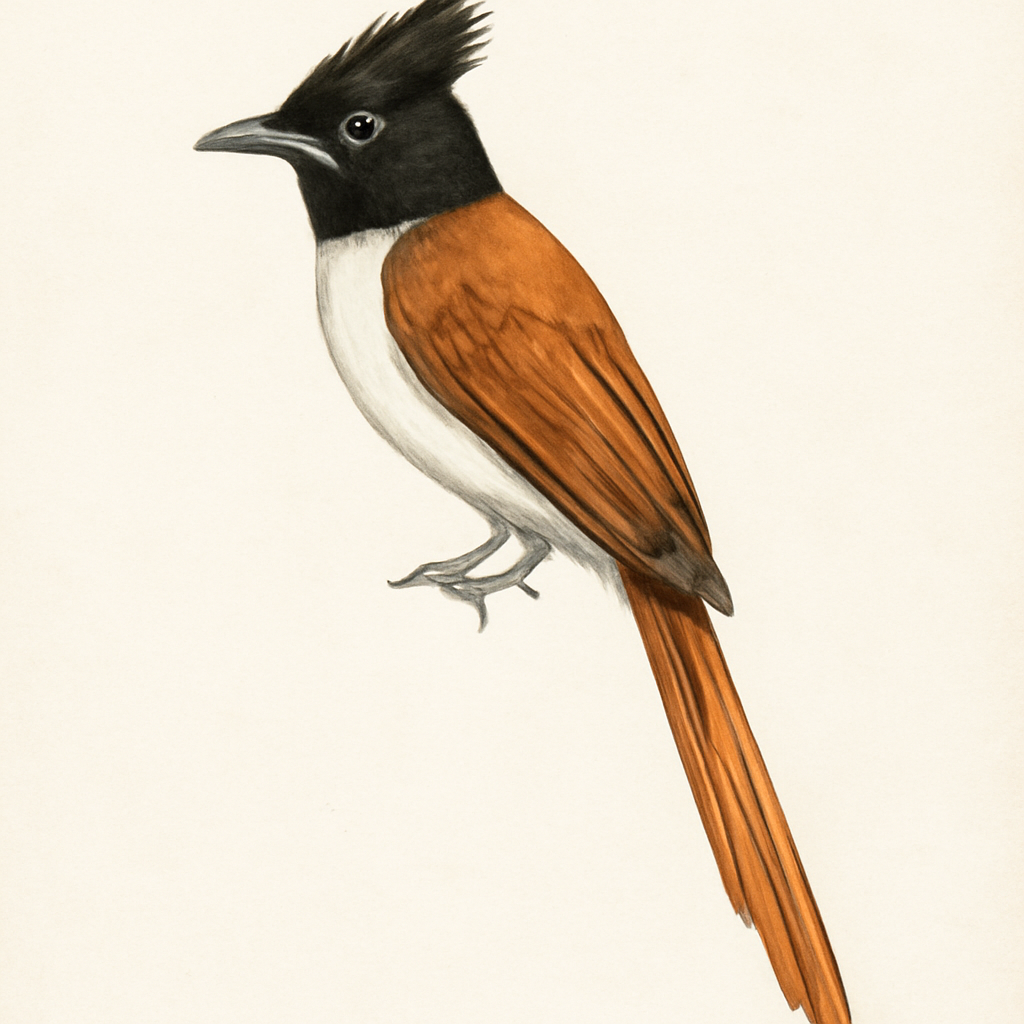 Indian Paradise-Flycatcher illustration