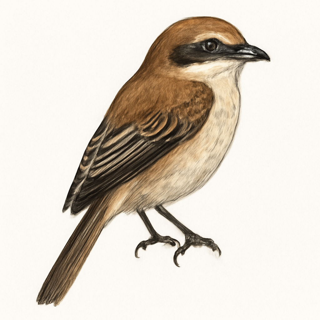 Brown Shrike illustration