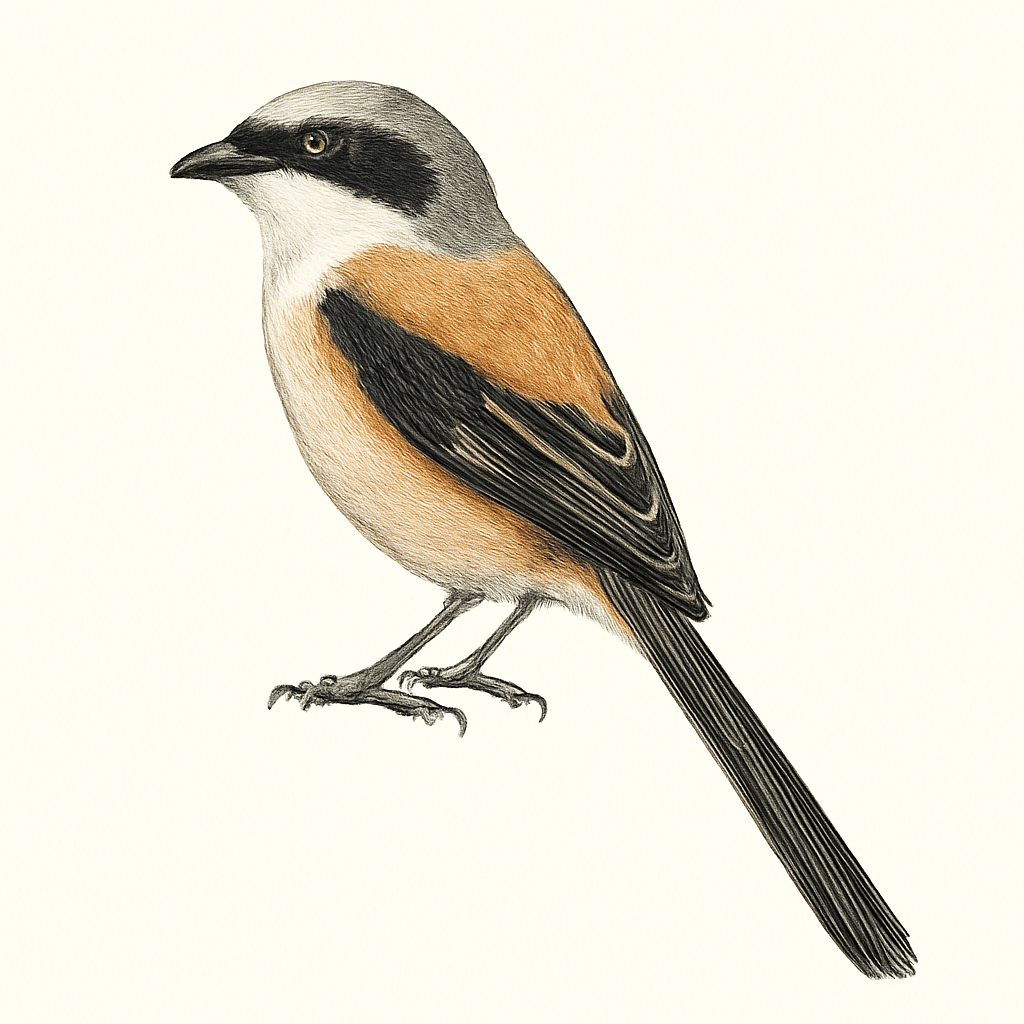 Long-tailed Shrike illustration