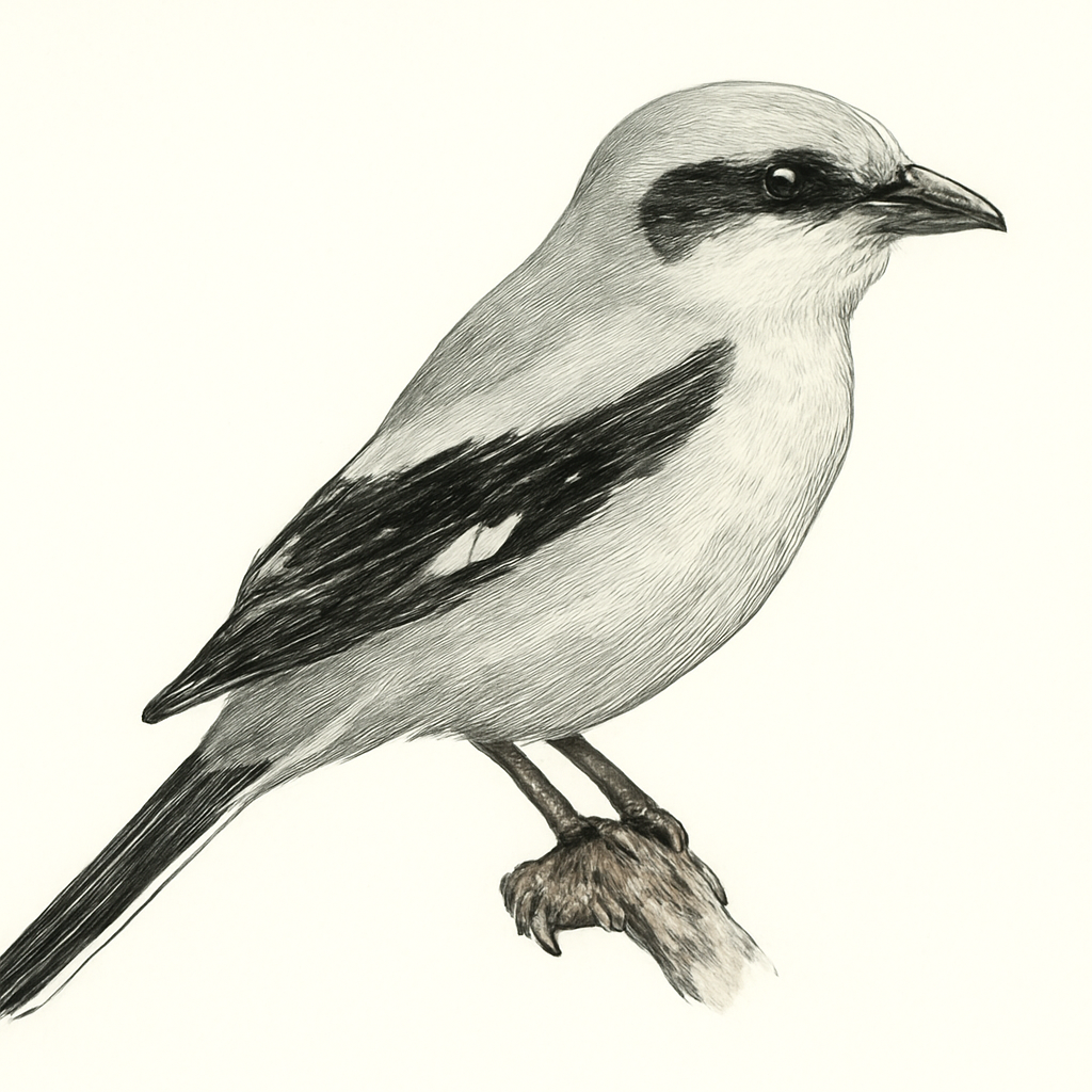 Illustration von Taigaraubwürger