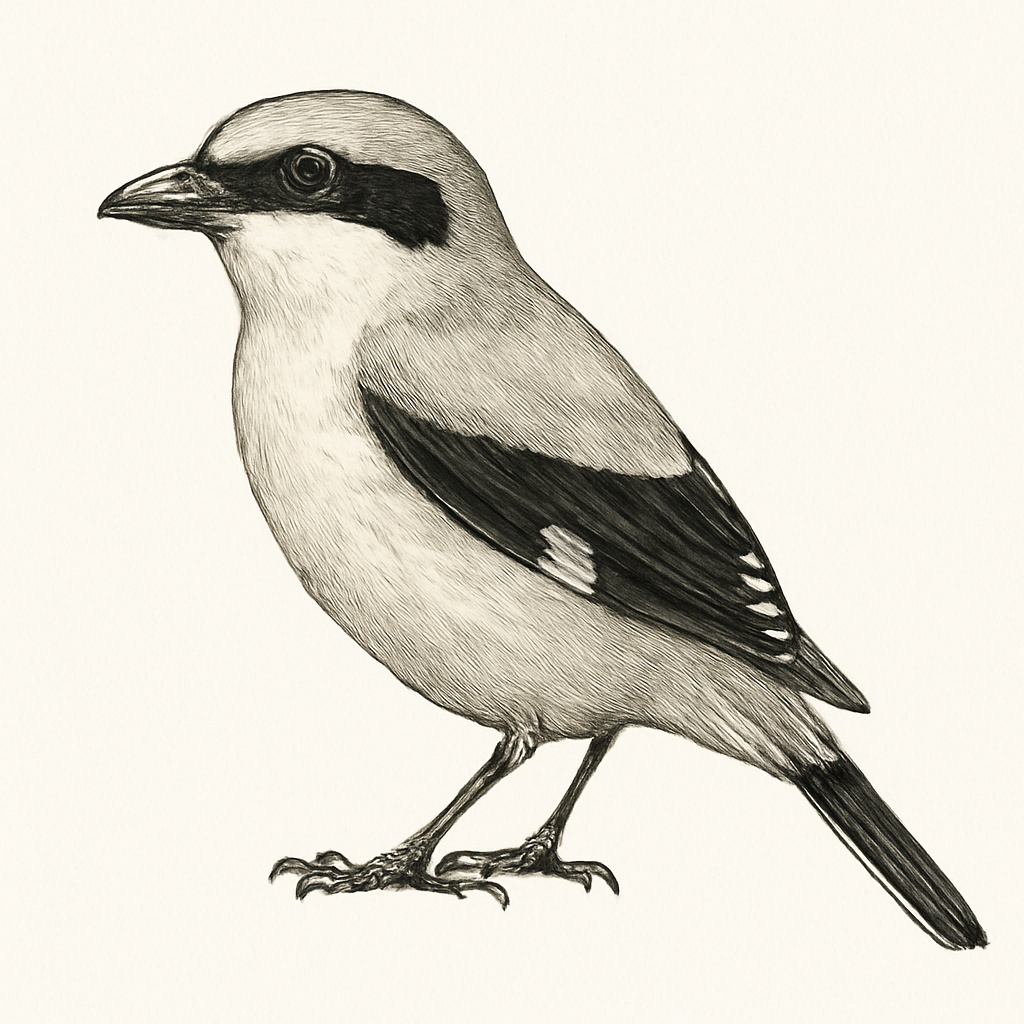 Great Grey Shrike illustration