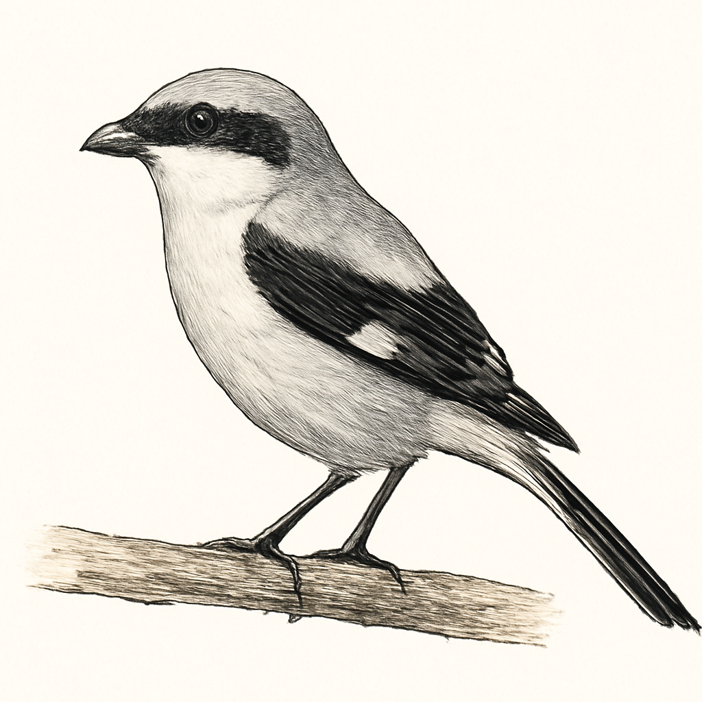 Lesser Grey Shrike illustration