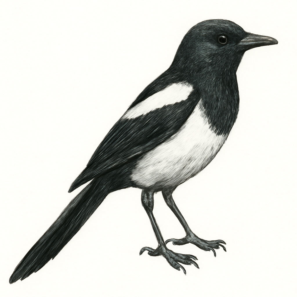 Ilustração de magpie shrike