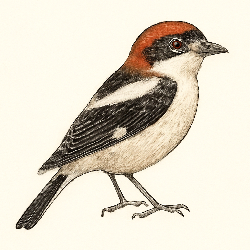 Illustration von Rotkopfwürger