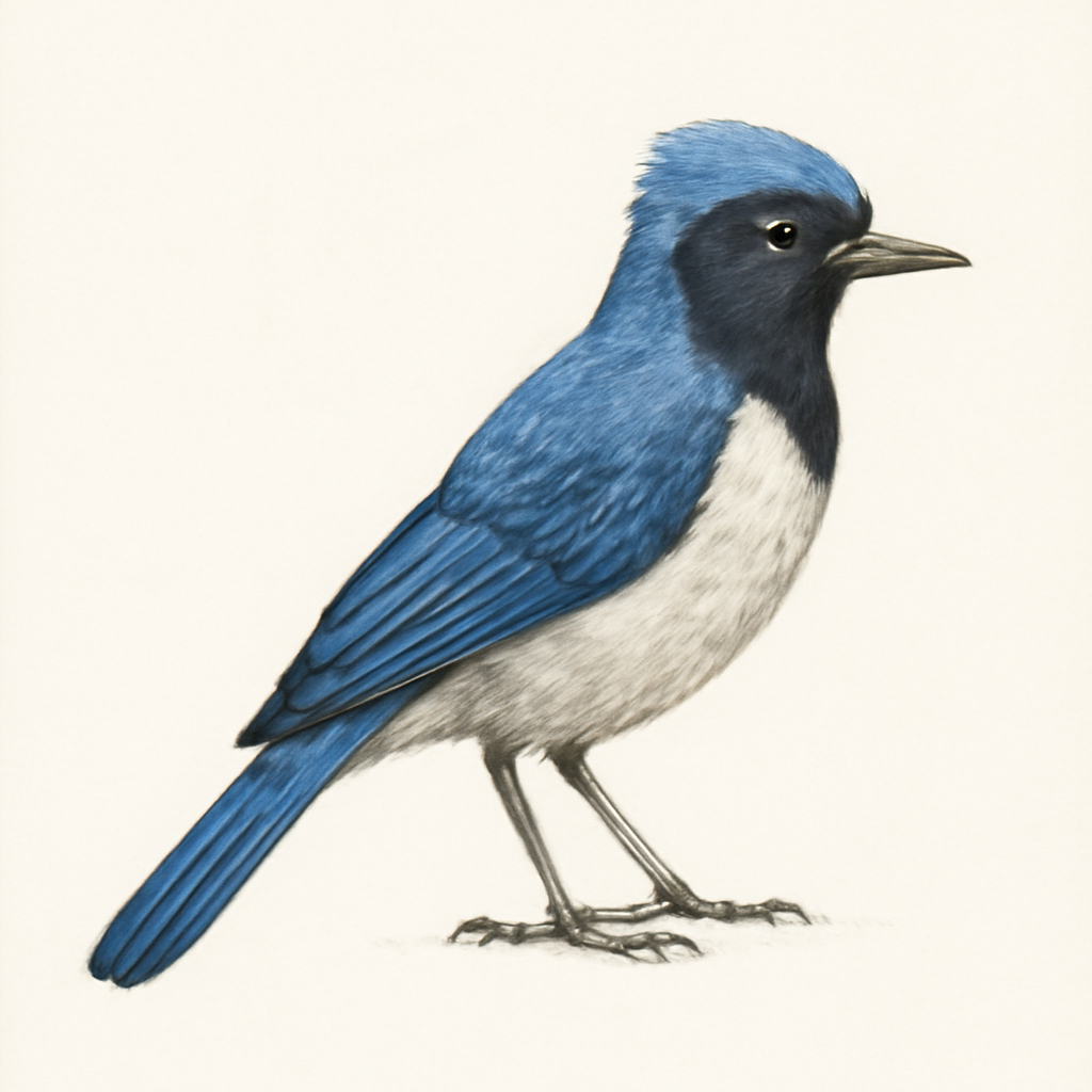 Azure-hooded Jay illustration