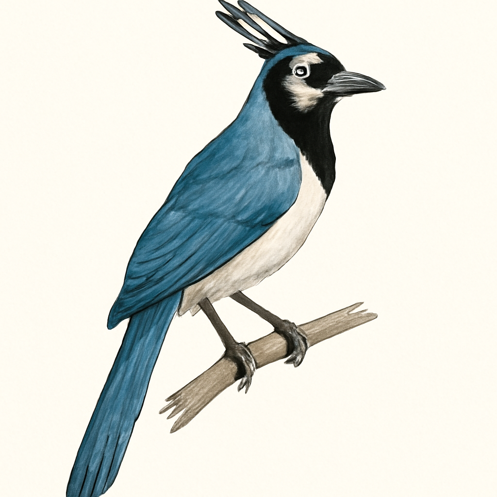 Ilustración de Urraca Hermosa Carinegra