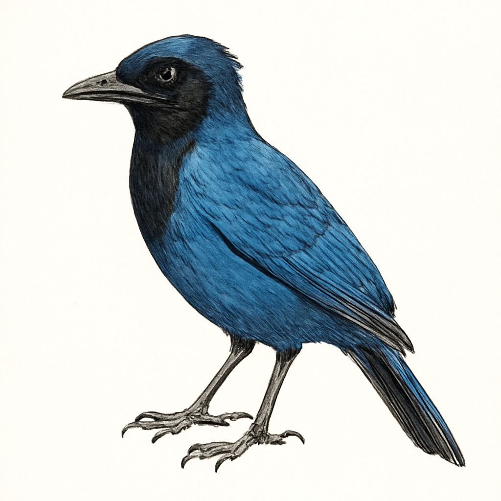 Yucatan Jay illustration