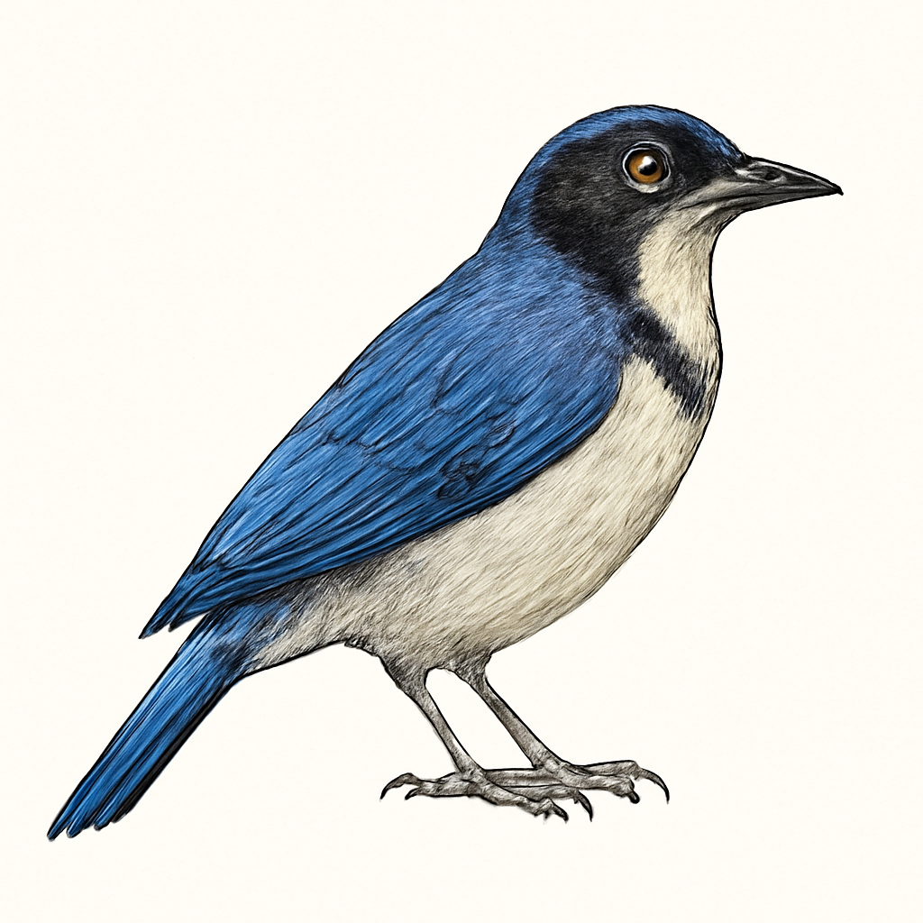 Illustratie van Azuurblauwe gaai