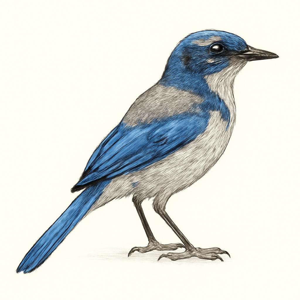 Illustration von Kalifornienhäher