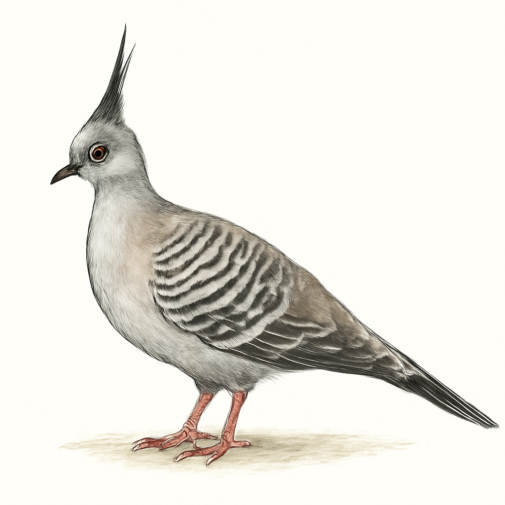 Ilustración de Paloma Bronce Crestada