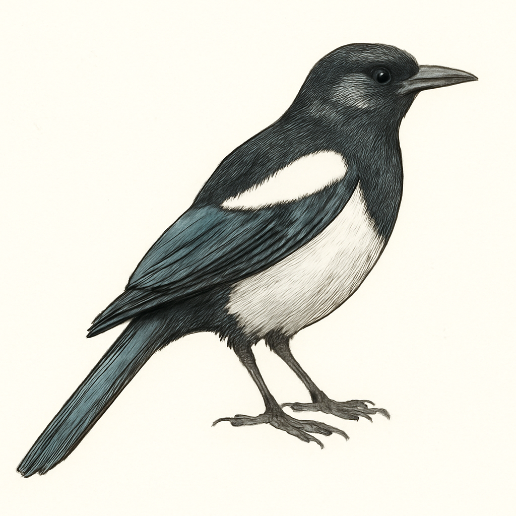 Illustration de Pie orientale