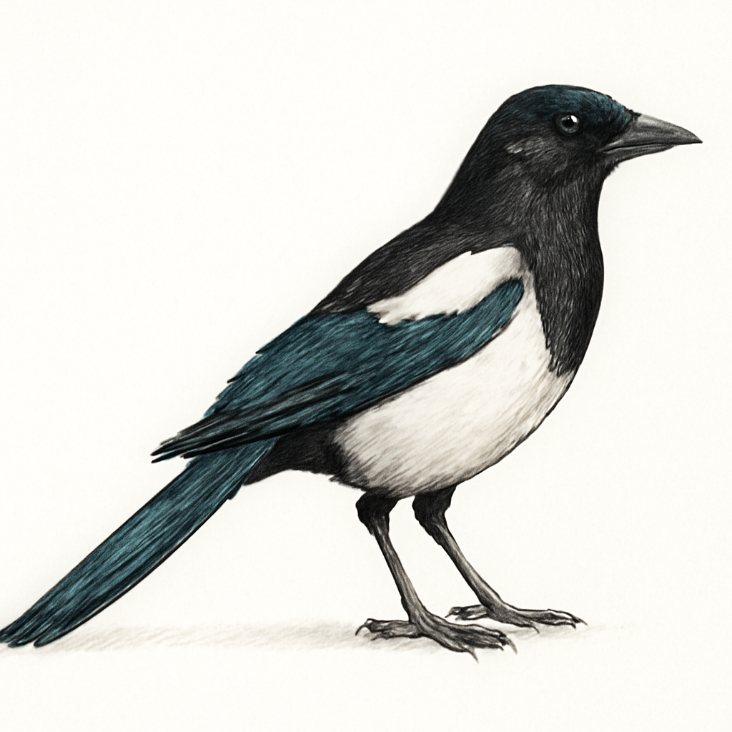 Common Magpie illustration
