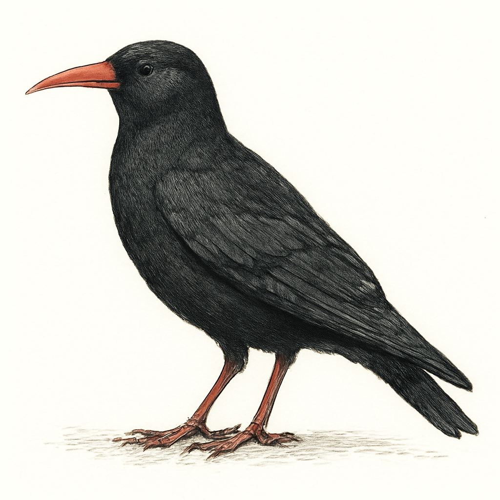 Illustration von Alpenkrähe