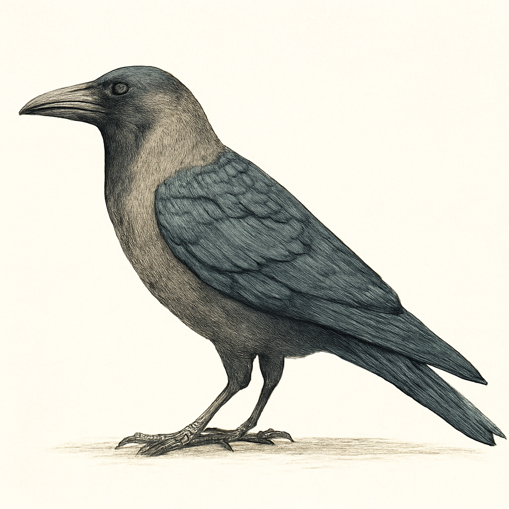 Illustration von Glanzkrähe