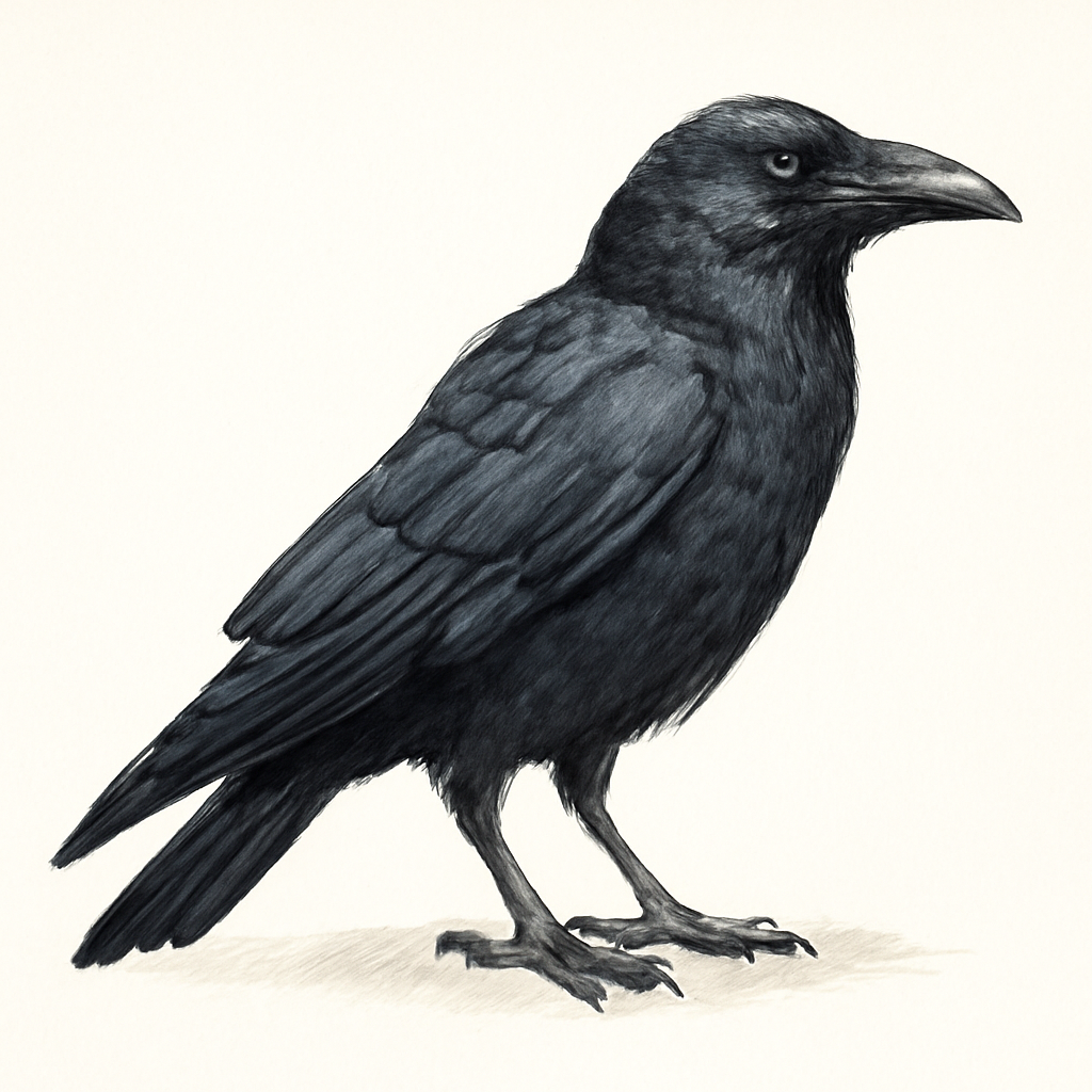 Large-billed Crow illustration