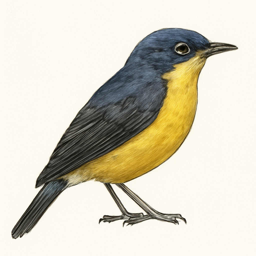 Illustration von Gelbbauchhyliota