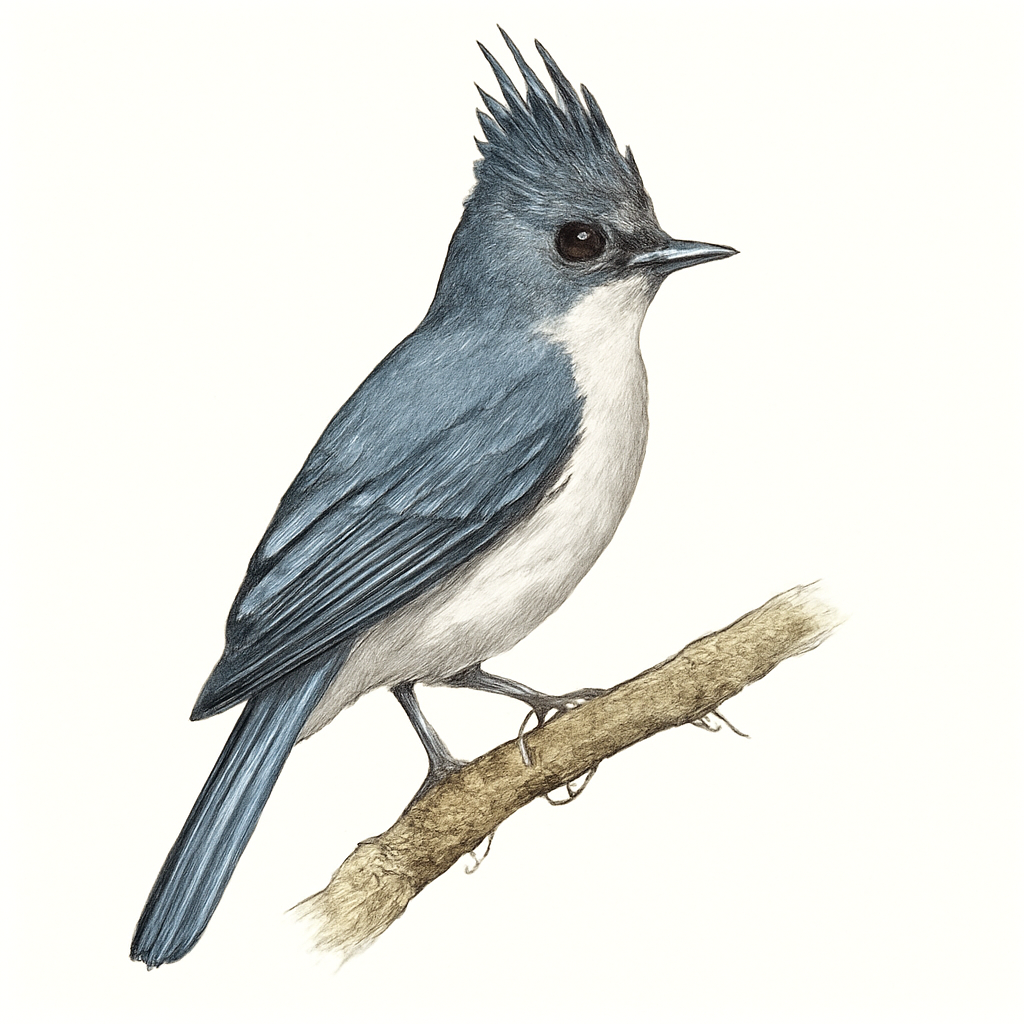 White-bellied Crested Flycatcher illustration