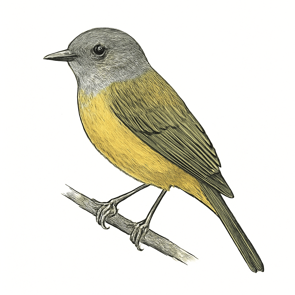 Ilustración de Papamoscas Cabecigrís