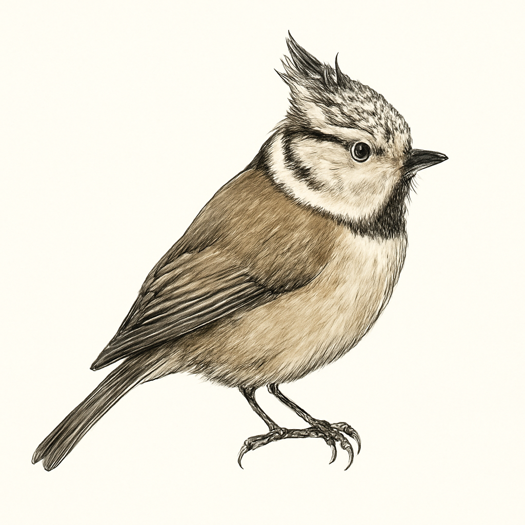 Crested Tit illustration