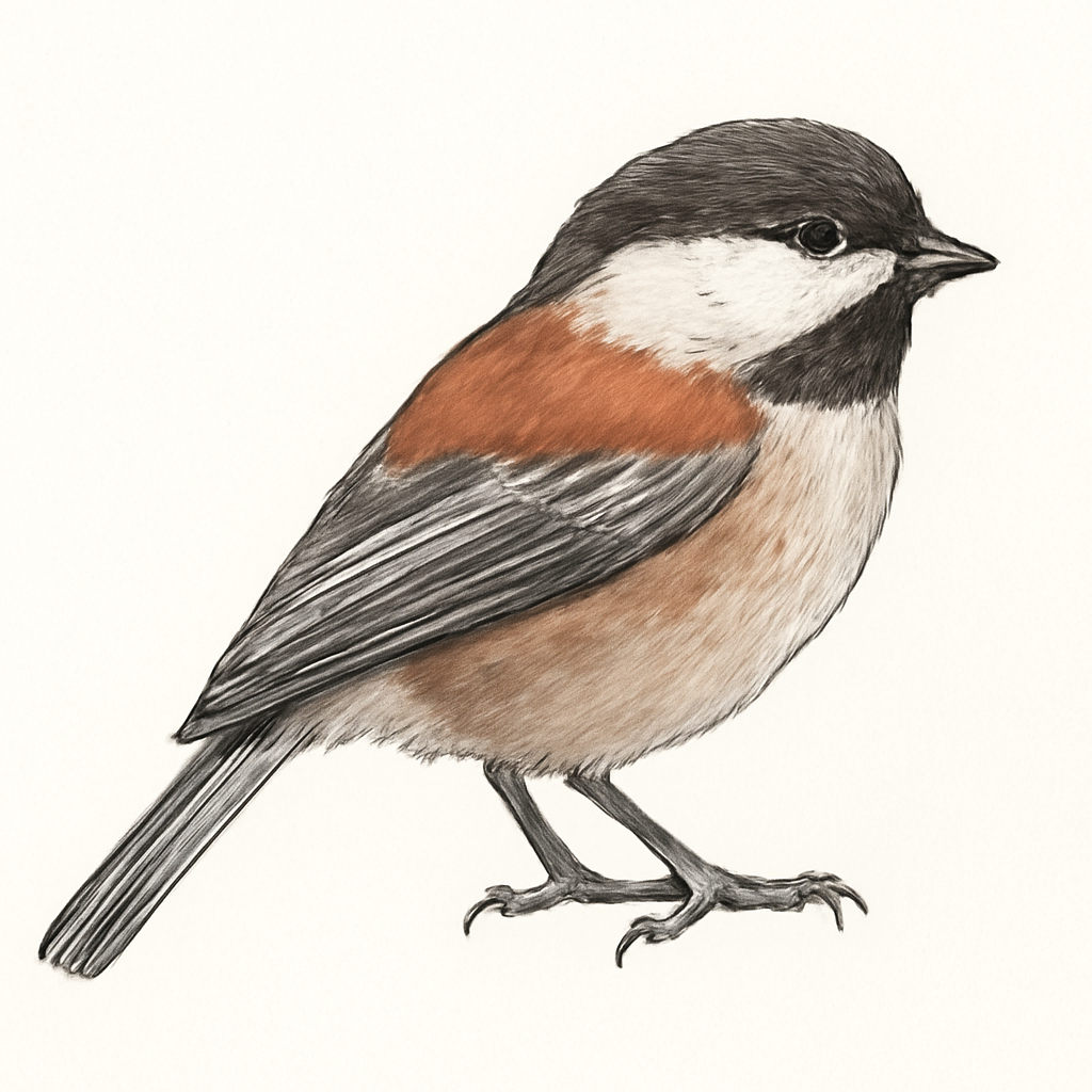 Illustrazione di Chestnut-backed Chickadee