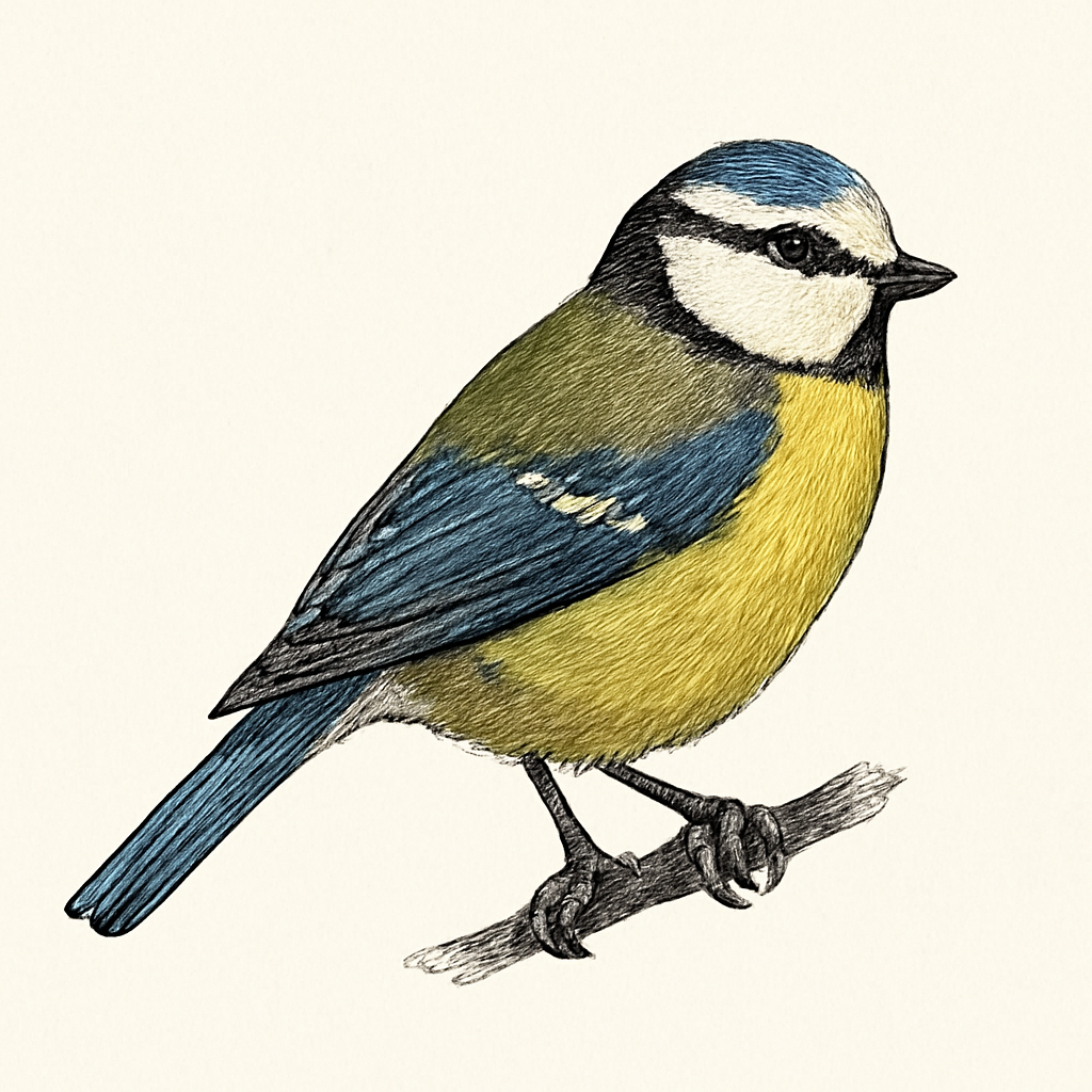 Eurasian Blue Tit illustration