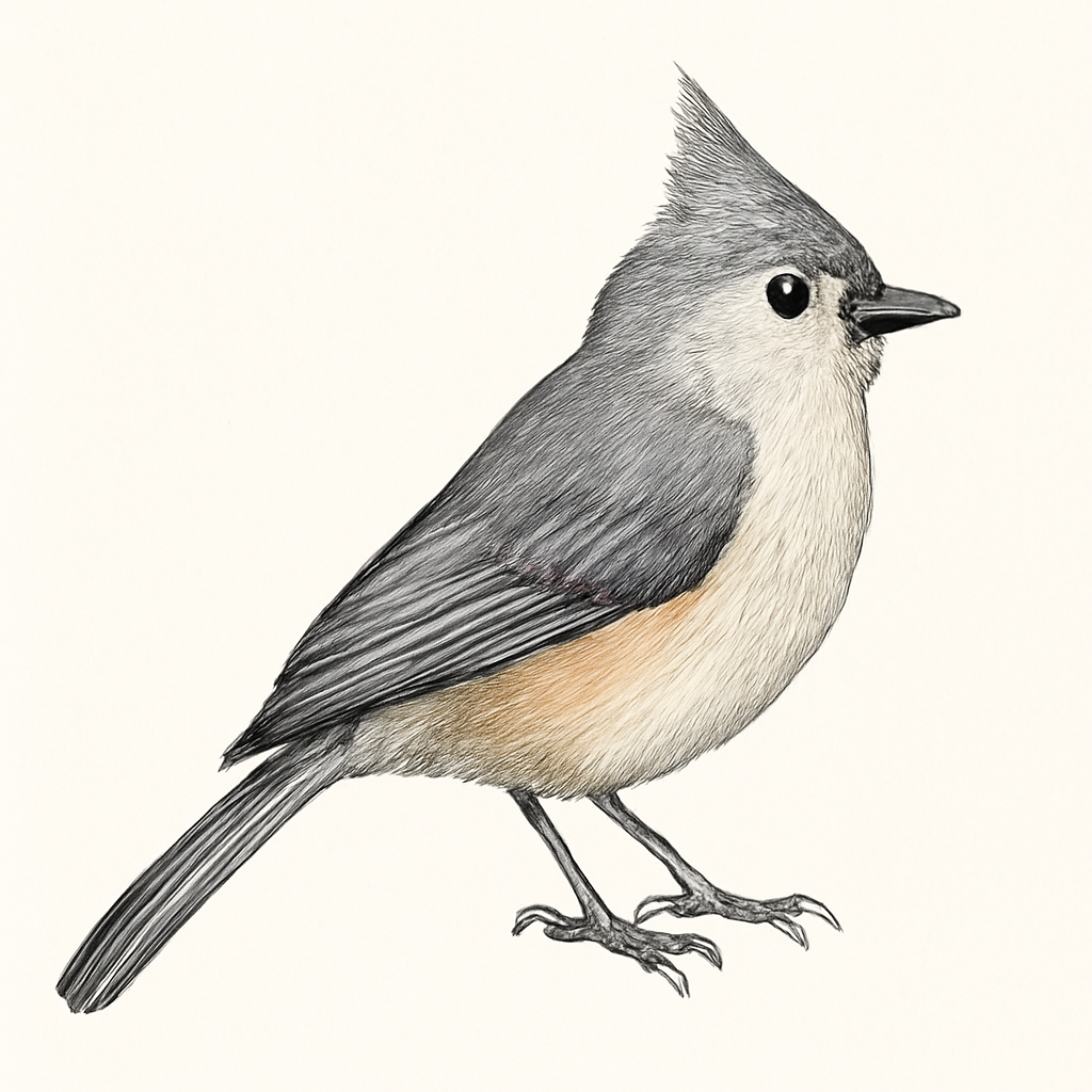 Tufted Titmouse illustration