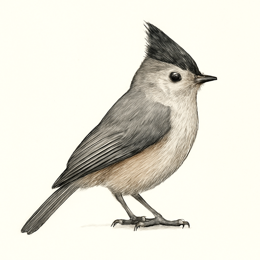 Illustration von Schwarzhäubchenmeise