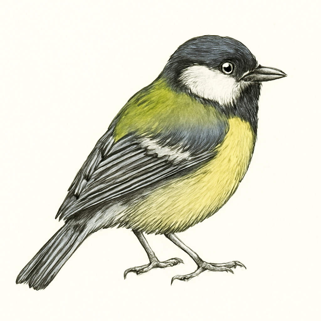 Illustration von Bergkohlmeise