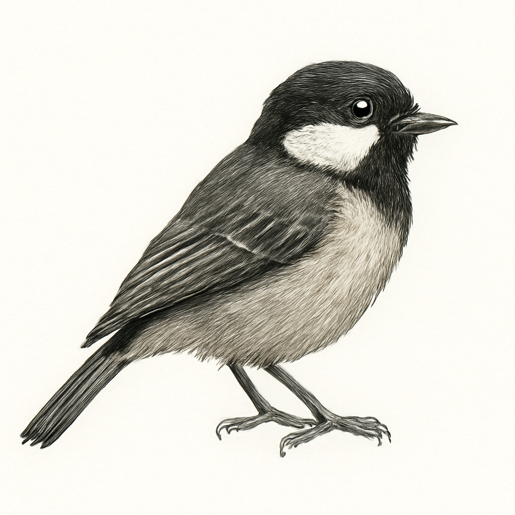 Ilustración de Carbonero Negro
