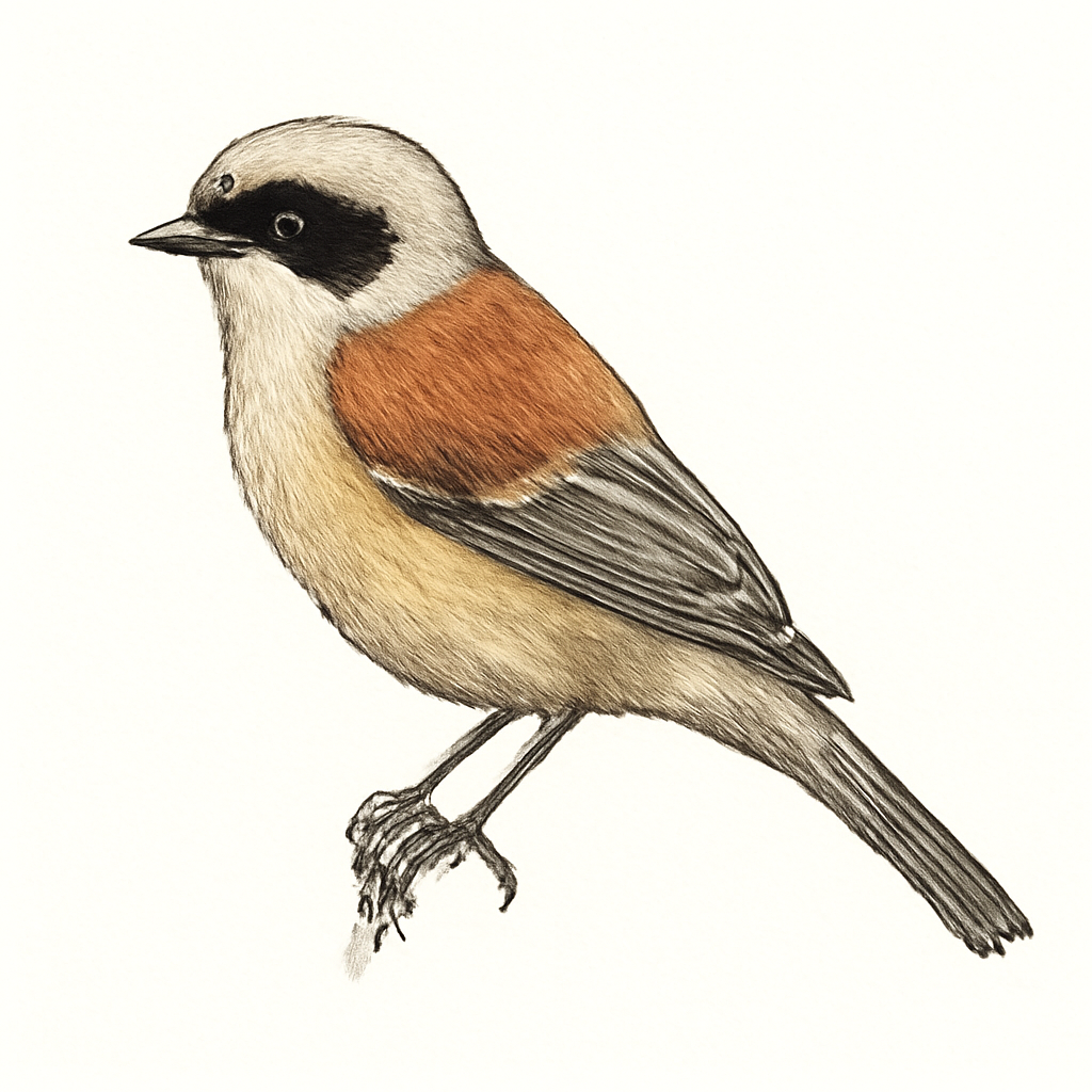 Eurasian Penduline Tit illustration