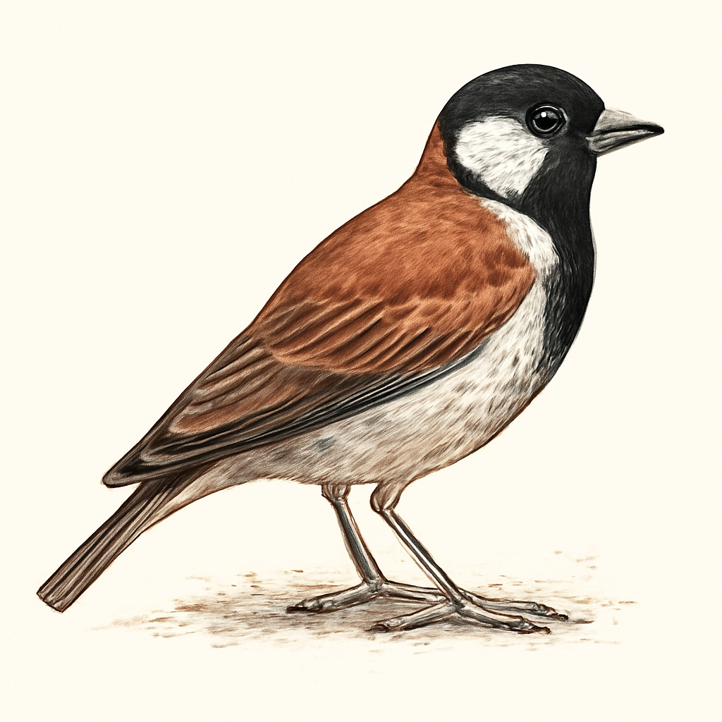 Ilustração de chestnut-backed sparrow-lark
