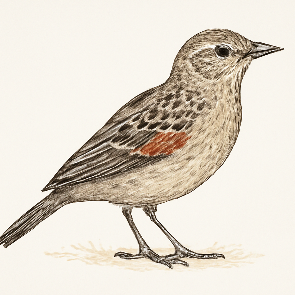 Illustration von Rotflügellerche
