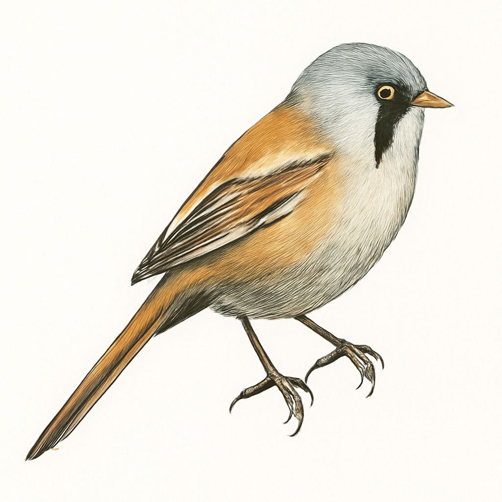 Bearded Tit illustration