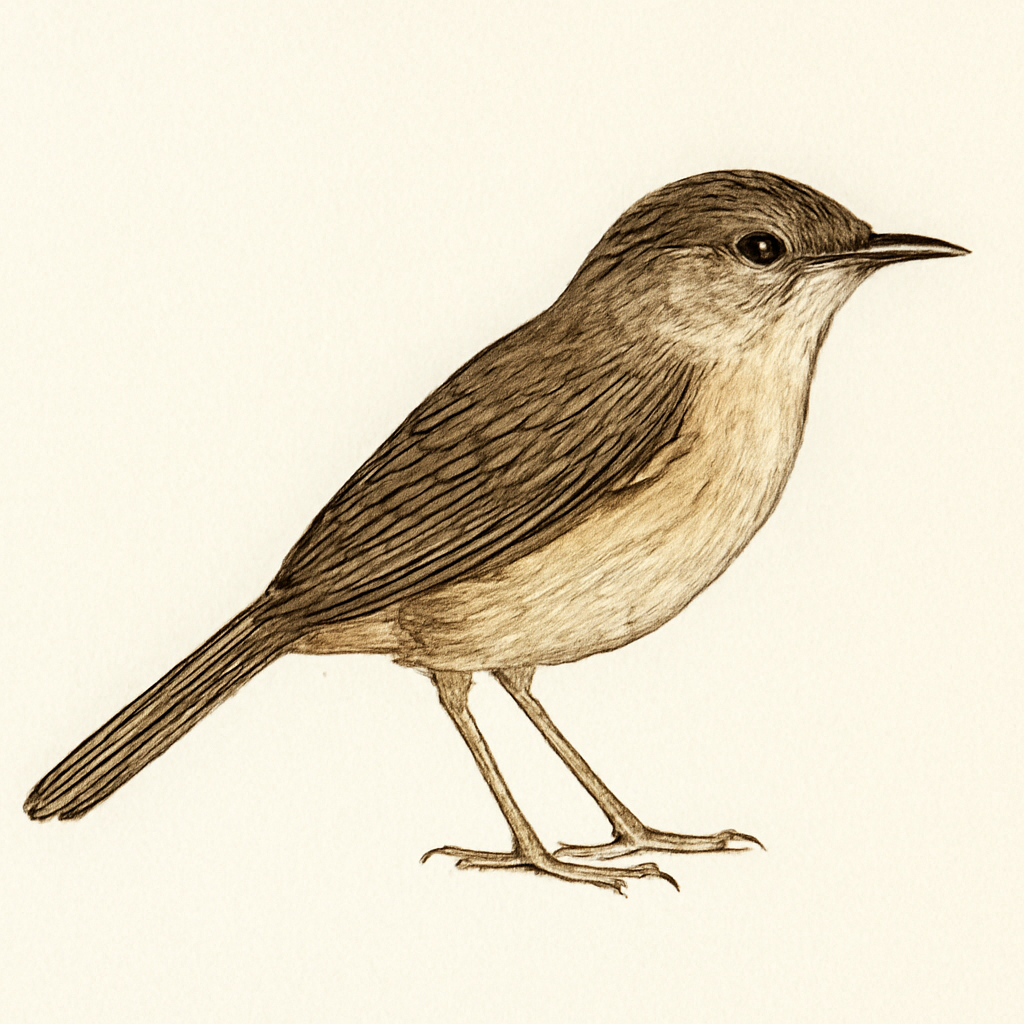 Brown Prinia illustration