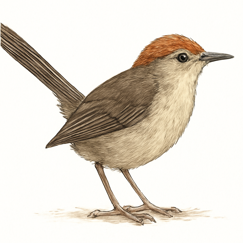 Illustration von Rostscheitelprinie