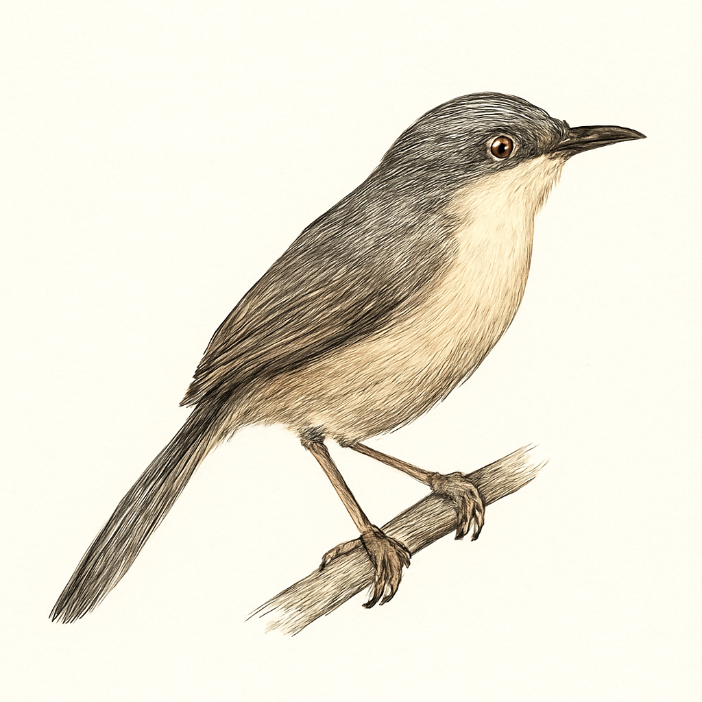 Illustratie van Grijze prinia