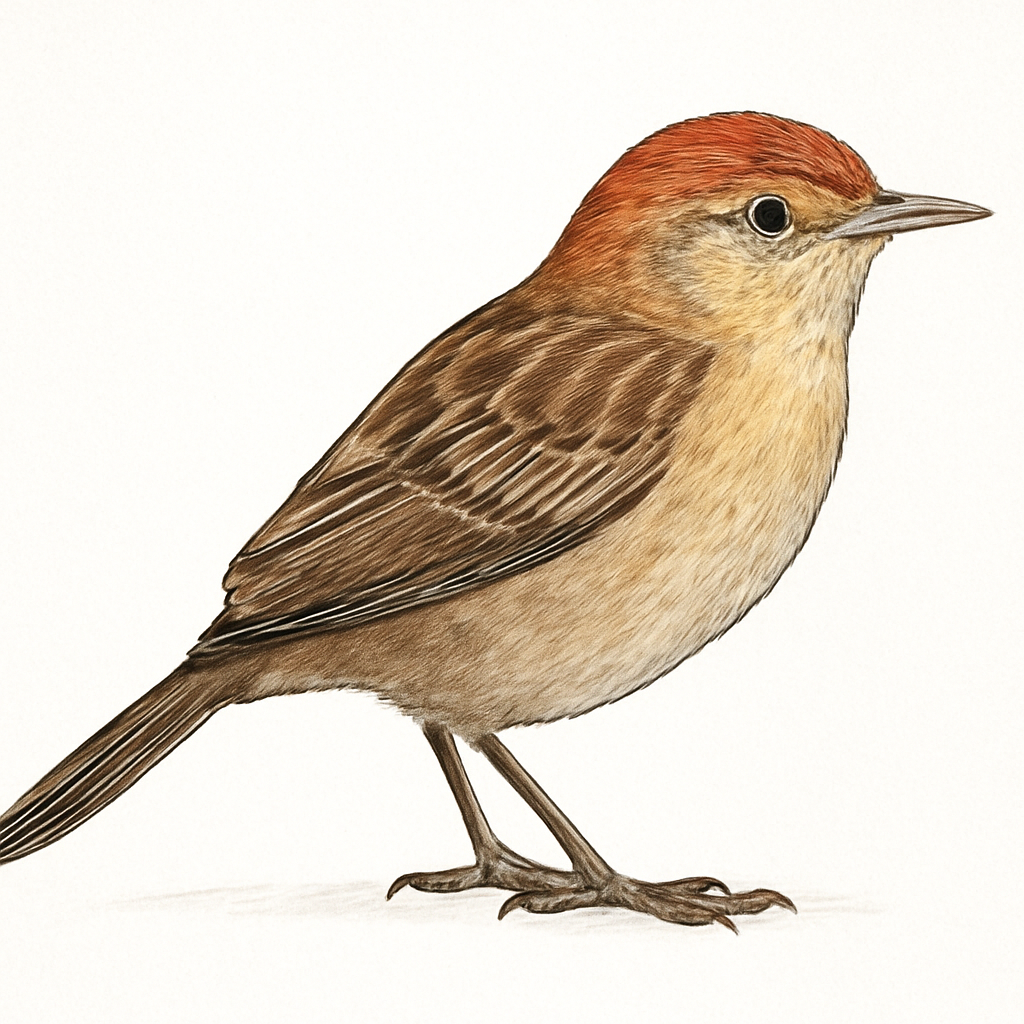 Illustration von Rotkopf-Zistensänger