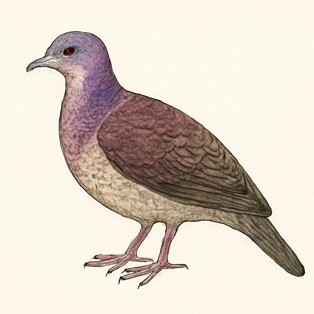 Illustration von Purpurrückentaube