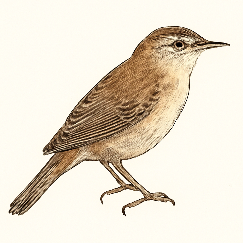 Paddyfield Warbler illustration