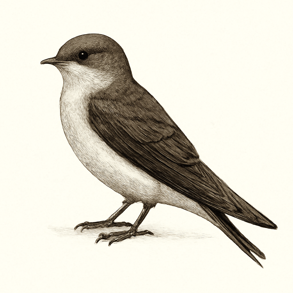 Grey-throated Martin illustration