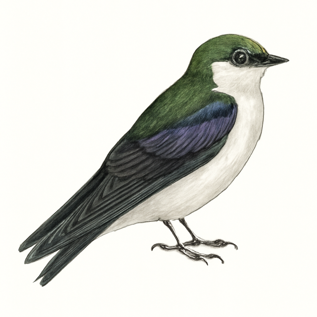 Illustrazione di Violet-green Swallow
