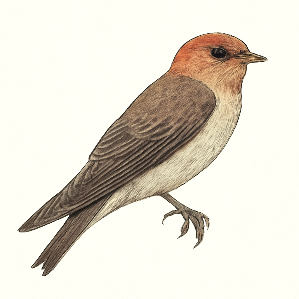 Illustration de Hirondelle à gorge rousse